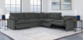 Coaster 609530P 5 pc Collins dark grey fabric power motion modular sectional sofa wall hugger design