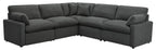 Coaster 609530P 5 pc Collins dark grey fabric power motion modular sectional sofa wall hugger design