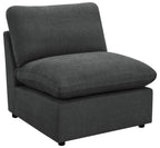 Coaster 609530P 5 pc Collins dark grey fabric power motion modular sectional sofa wall hugger design