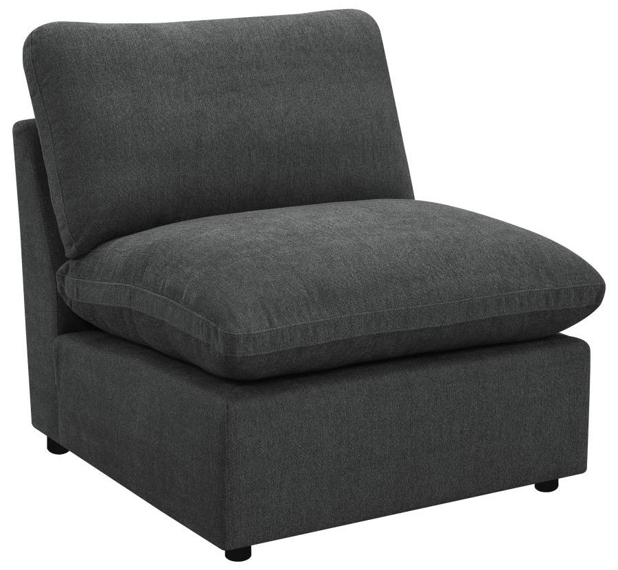 Coaster 609530P 5 pc Collins dark grey fabric power motion modular sectional sofa wall hugger design