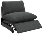 Coaster 609530P 5 pc Collins dark grey fabric power motion modular sectional sofa wall hugger design