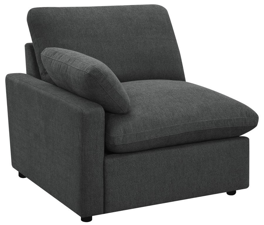 Coaster 609530P 5 pc Collins dark grey fabric power motion modular sectional sofa wall hugger design