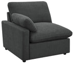 Coaster 609530P 5 pc Collins dark grey fabric power motion modular sectional sofa wall hugger design