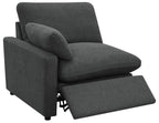 Coaster 609530P 5 pc Collins dark grey fabric power motion modular sectional sofa wall hugger design