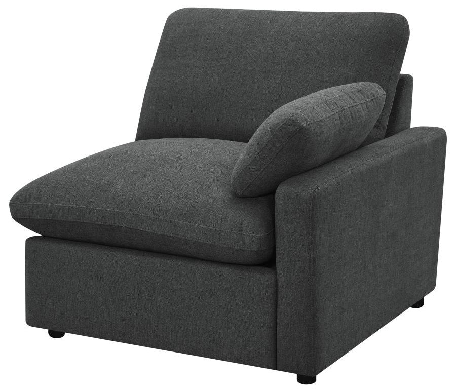 Coaster 609530P 5 pc Collins dark grey fabric power motion modular sectional sofa wall hugger design