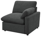 Coaster 609530P 5 pc Collins dark grey fabric power motion modular sectional sofa wall hugger design