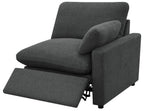 Coaster 609530P 5 pc Collins dark grey fabric power motion modular sectional sofa wall hugger design