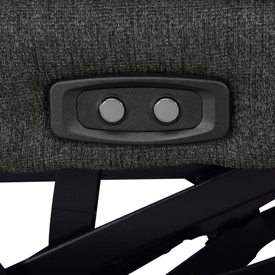 Coaster 609530P 5 pc Collins dark grey fabric power motion modular sectional sofa wall hugger design