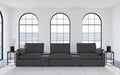 Coaster Collins Dark Grey Fabric 5-Piece Power Home Theater Seating with Console Centers – 609531PT