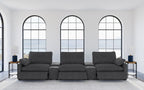 Coaster Collins Dark Grey Fabric 5-Piece Power Home Theater Seating with Console Centers – 609531PT