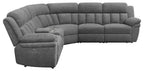 Coaster 609540P 6 pc Latitude run Bahrain charcoal chenille sectional sofa set with power recliners