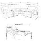 Coaster 609540P 6 pc Latitude run Bahrain charcoal chenille sectional sofa set with power recliners