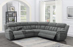 Coaster 609540P 6 pc Latitude run Bahrain charcoal chenille sectional sofa set with power recliners