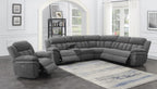 Coaster 609540P 6 pc Latitude run Bahrain charcoal chenille sectional sofa set with power recliners