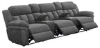 Coaster 609541PT 5 pc Latitude run Bahrain charcoal chenille theater sectional sofa set with power recliners