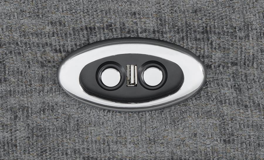 Coaster 609541PT 5 pc Latitude run Bahrain charcoal chenille theater sectional sofa set with power recliners