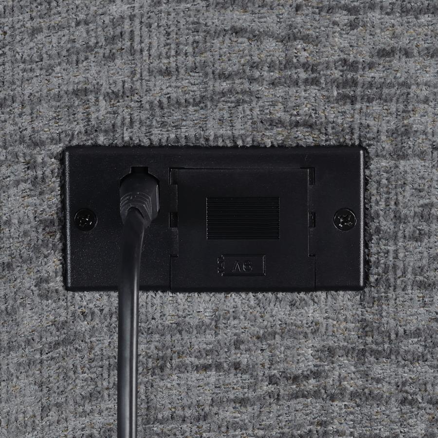 Coaster 609541PT 5 pc Latitude run Bahrain charcoal chenille theater sectional sofa set with power recliners