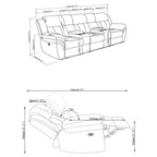 Coaster 609541PT 5 pc Latitude run Bahrain charcoal chenille theater sectional sofa set with power recliners