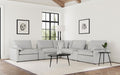 Coaster Collins Grey Fabric 7-Pc Power Motion Sectional Sofa with Charging Ports – 609560P-SETA