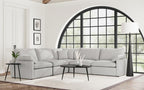 Coaster 609560P 5 pc Collins grey fabric power motion modular sectional sofa wall hugger design