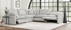 Coaster 609560P 5 pc Collins grey fabric power motion modular sectional sofa wall hugger design