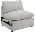 Coaster 609560P 5 pc Collins grey fabric power motion modular sectional sofa wall hugger design