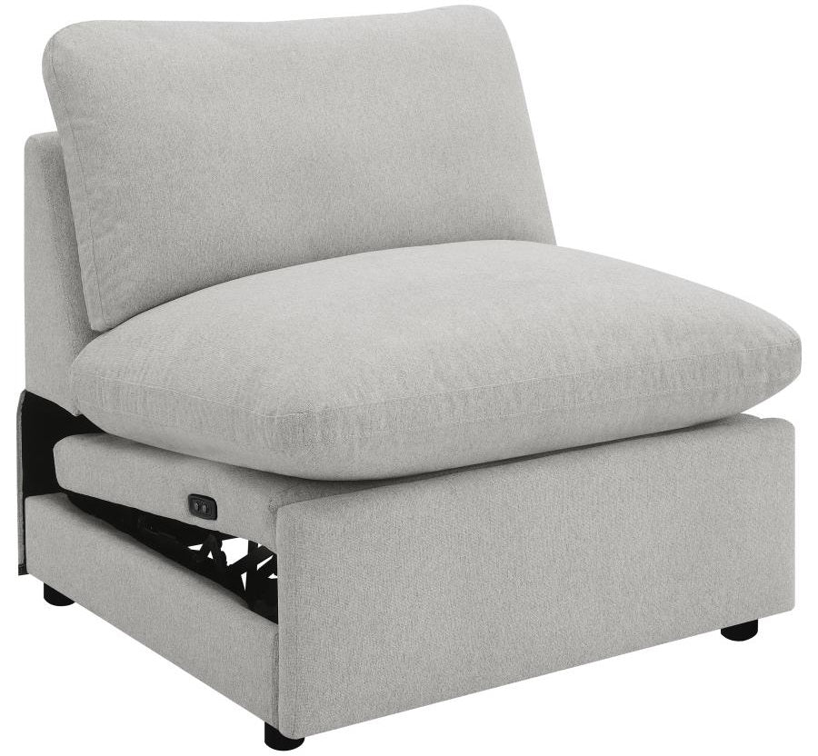 Coaster 609560P 5 pc Collins grey fabric power motion modular sectional sofa wall hugger design