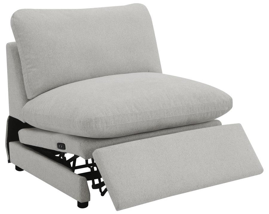 Coaster 609560P 5 pc Collins grey fabric power motion modular sectional sofa wall hugger design