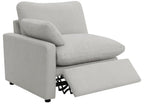Coaster 609560P 5 pc Collins grey fabric power motion modular sectional sofa wall hugger design