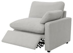 Coaster 609560P 5 pc Collins grey fabric power motion modular sectional sofa wall hugger design