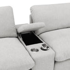 Coaster Collins Grey Fabric 5-Piece Power Home Theater Seating with Console Centers – 609561PT