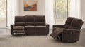 Coaster 609571-S2 2 pc Navarro dark brown chenille fabric sofa and love seat set recliner ends