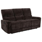 Coaster 609571-S2 2 pc Navarro dark brown chenille fabric sofa and love seat set recliner ends