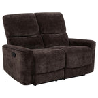 Coaster 609571-S2 2 pc Navarro dark brown chenille fabric sofa and love seat set recliner ends