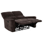 Coaster 609571-S2 2 pc Navarro dark brown chenille fabric sofa and love seat set recliner ends