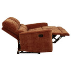 Coaster 609574-S2 2 pc Navarro burnt orange chenille fabric sofa and love seat set recliner ends