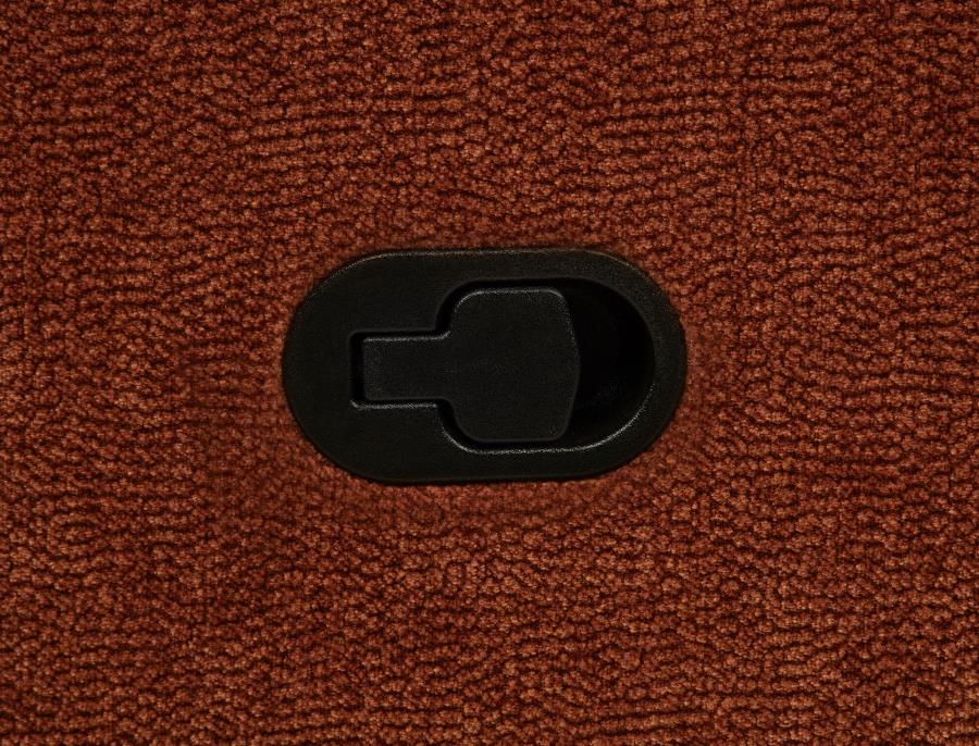 Coaster 609574-S2 2 pc Navarro burnt orange chenille fabric sofa and love seat set recliner ends