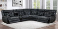 Coaster 609610PP 3 pc Hewitt black top grain leather match power motion sectional sofa with charging ports drink console