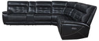 Coaster 609610PP 3 pc Hewitt black top grain leather match power motion sectional sofa with charging ports drink console