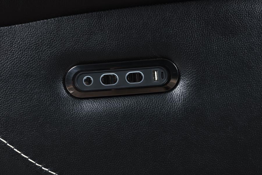 Coaster 609610PP 3 pc Hewitt black top grain leather match power motion sectional sofa with charging ports drink console