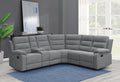 Coaster 609620 3 pc Latitude run david smoke linen like fabric sectional sofa set with recliner ends