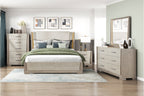 Homelegance Aeon Two-Tone Brown and Grey Wood Grain Finish LED lighting 4-Piece Bedroom Set – 2496-4PC