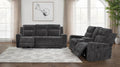 Coaster 610154P-S2 2 pc Kennett dark grey chenille fabric power motion reclining sofa and love seat set