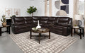 Coaster Sycamore Dark Brown Leatherette Power Reclining Sectional Sofa – 610190P