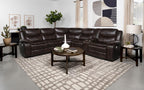 Coaster Sycamore Dark Brown Leatherette Power Reclining Sectional Sofa – 610190P