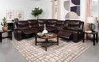 Coaster Sycamore Dark Brown Leatherette Power Reclining Sectional Sofa – 610190P