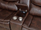 Coaster Sycamore Dark Brown Leatherette Power Reclining Sectional Sofa – 610190P