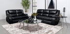 Coaster Camila Black Faux Leather Reclining Sofa & Love Seat Set – 610244-S2