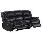 Coaster Camila Black Faux Leather Reclining Sofa & Love Seat Set – 610244-S2