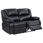 Coaster Camila Black Faux Leather Reclining Sofa & Love Seat Set – 610244-S2